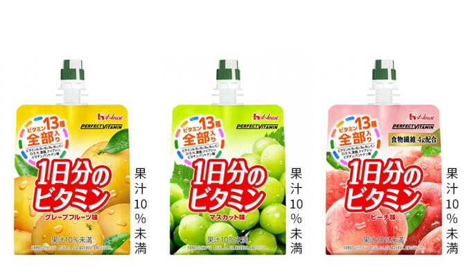 PERFECT VITAMIN 1日分のビタミンゼリー 3種 グレープフルーツ味 マスカット味 ピーチ味